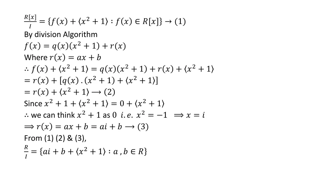 by division algorithm 2 1 where