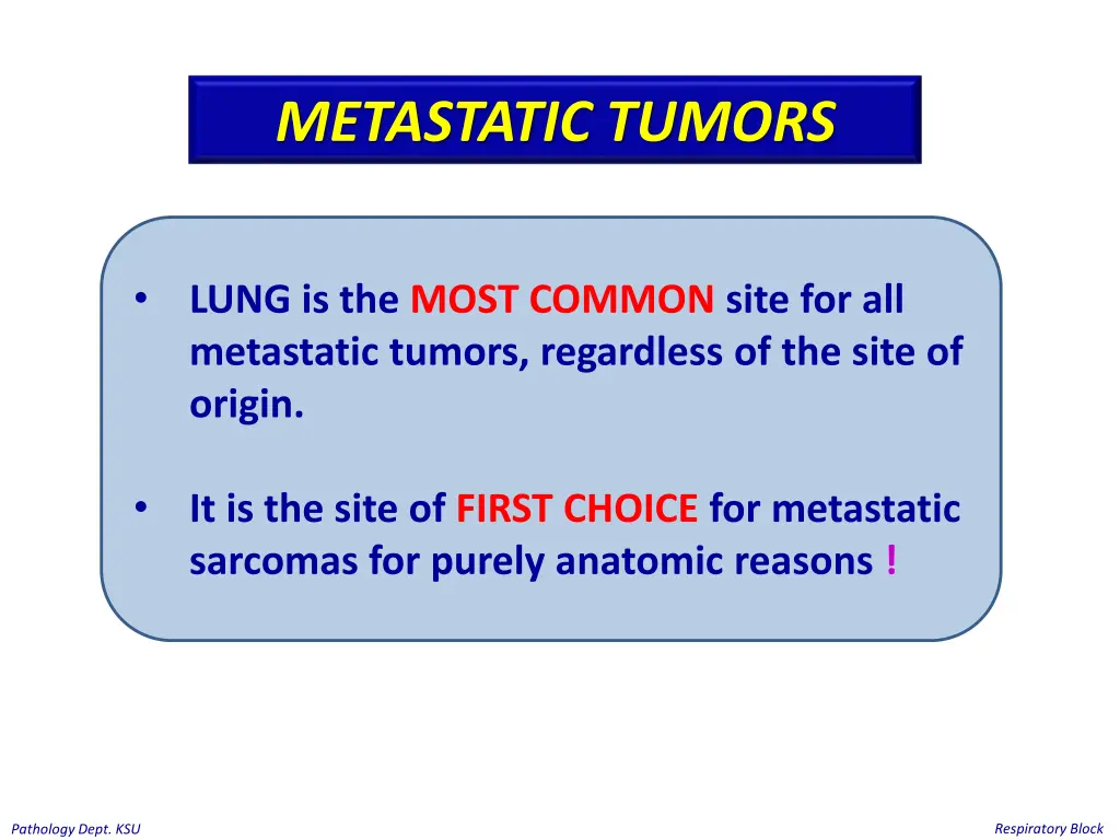 metastatic tumors