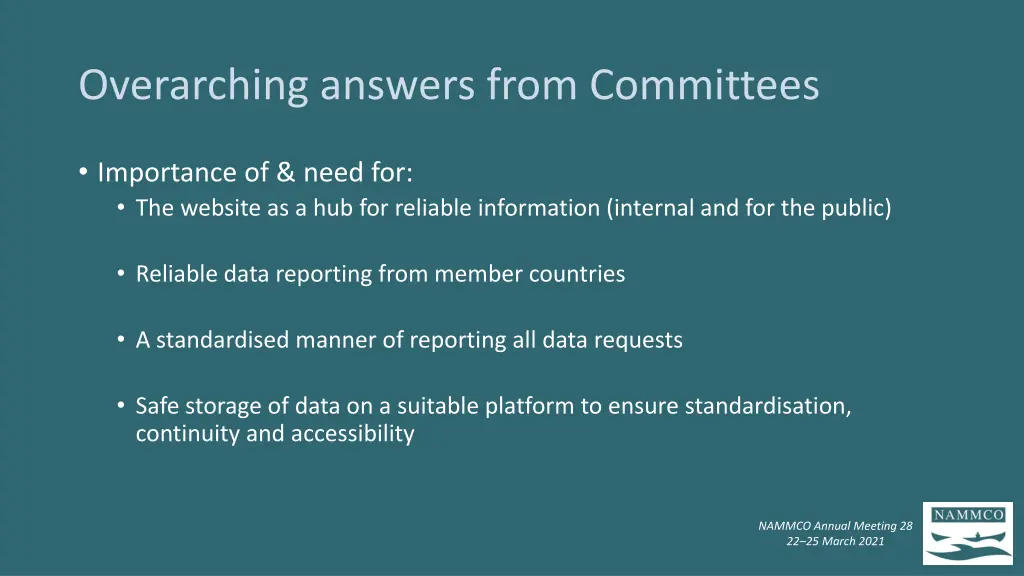 overarching answers from committees