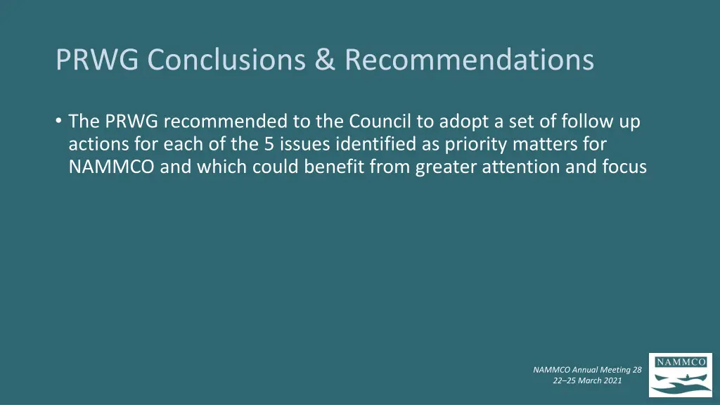 prwg conclusions recommendations