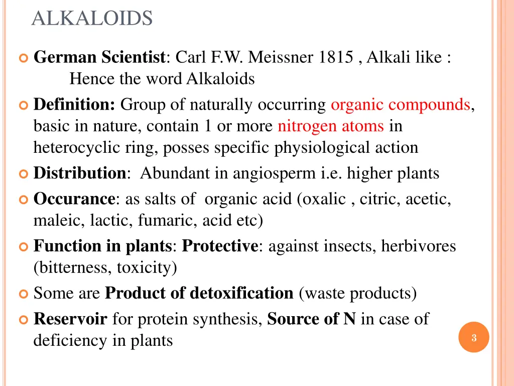 alkaloids