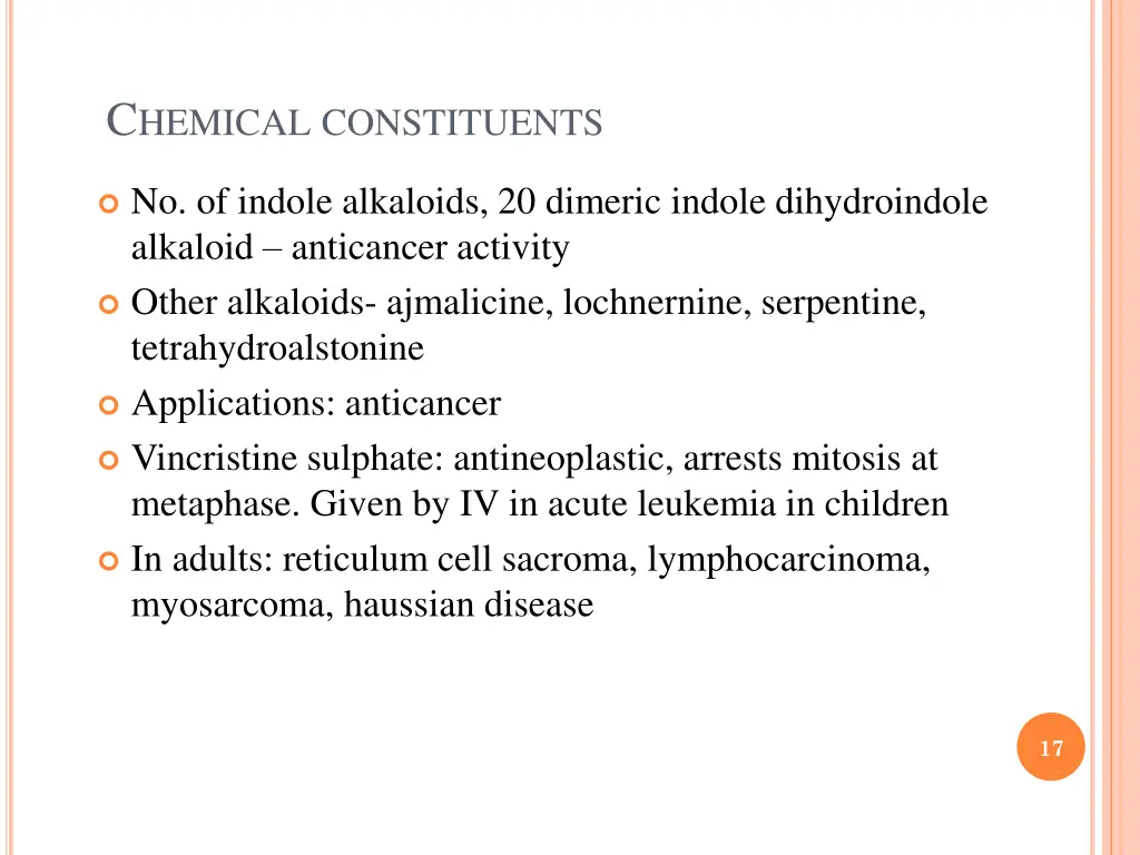 c hemical constituents