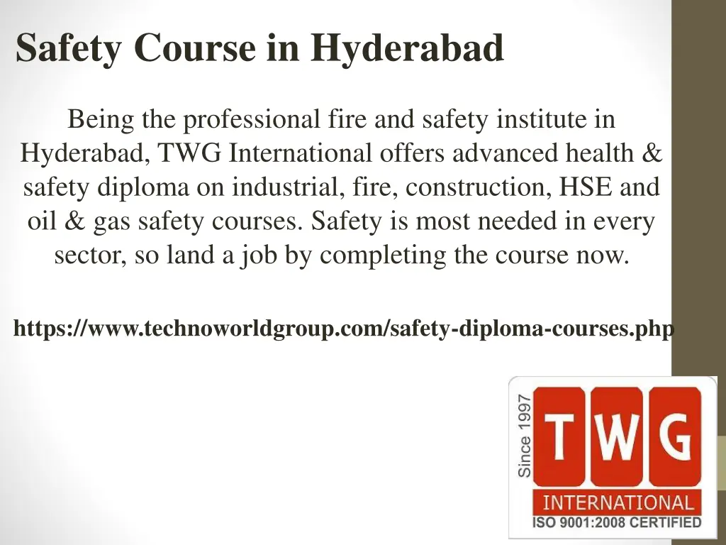 safety course in hyderabad