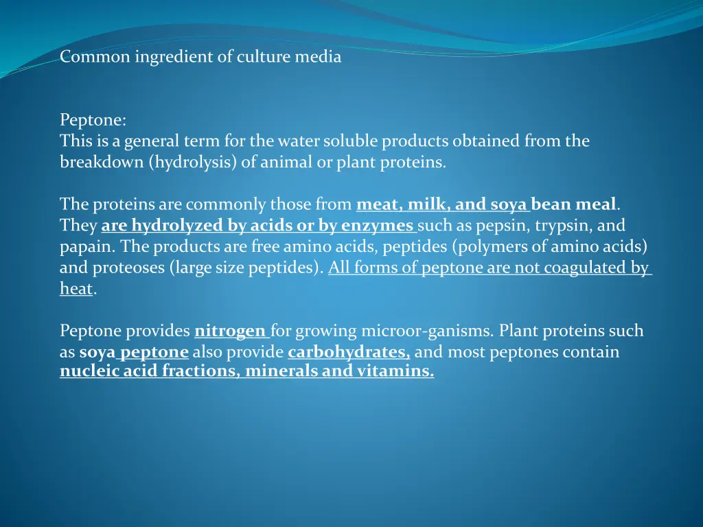 common ingredient of culture media