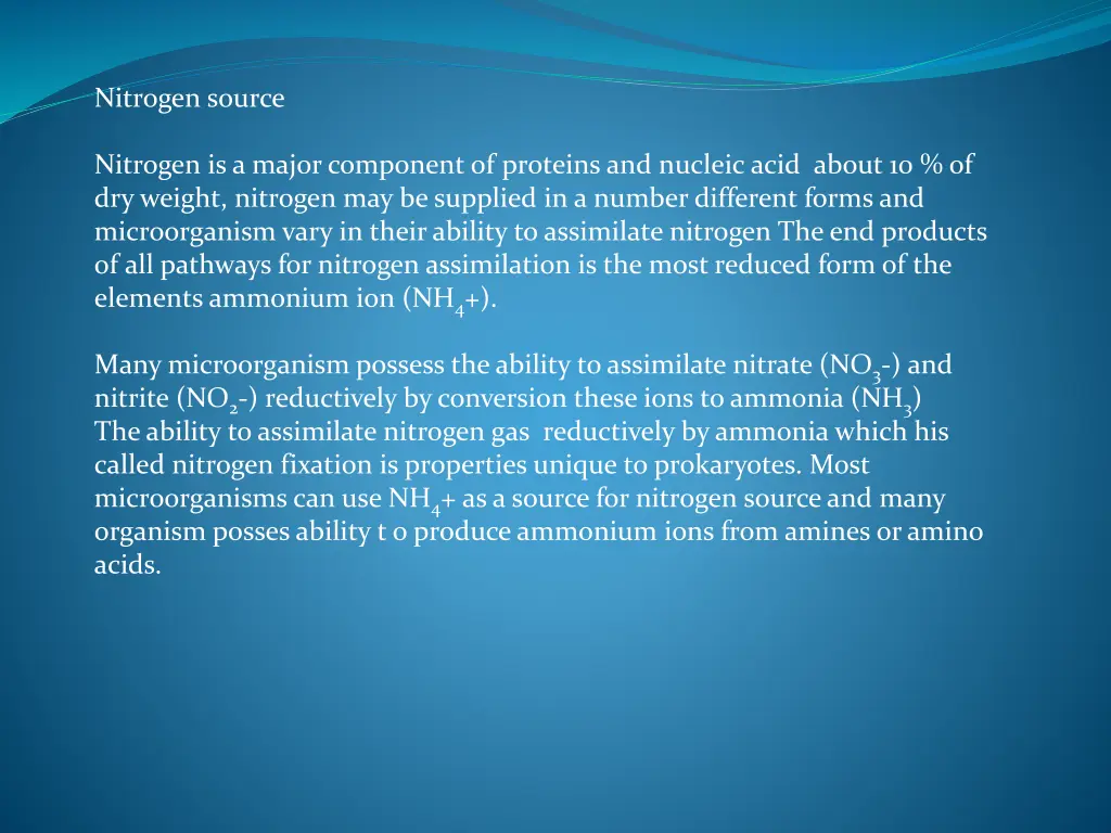 nitrogen source