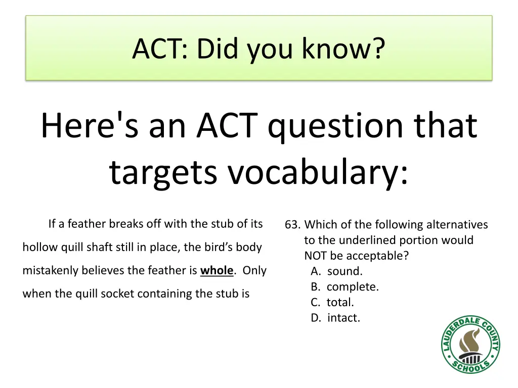 act did you know 1