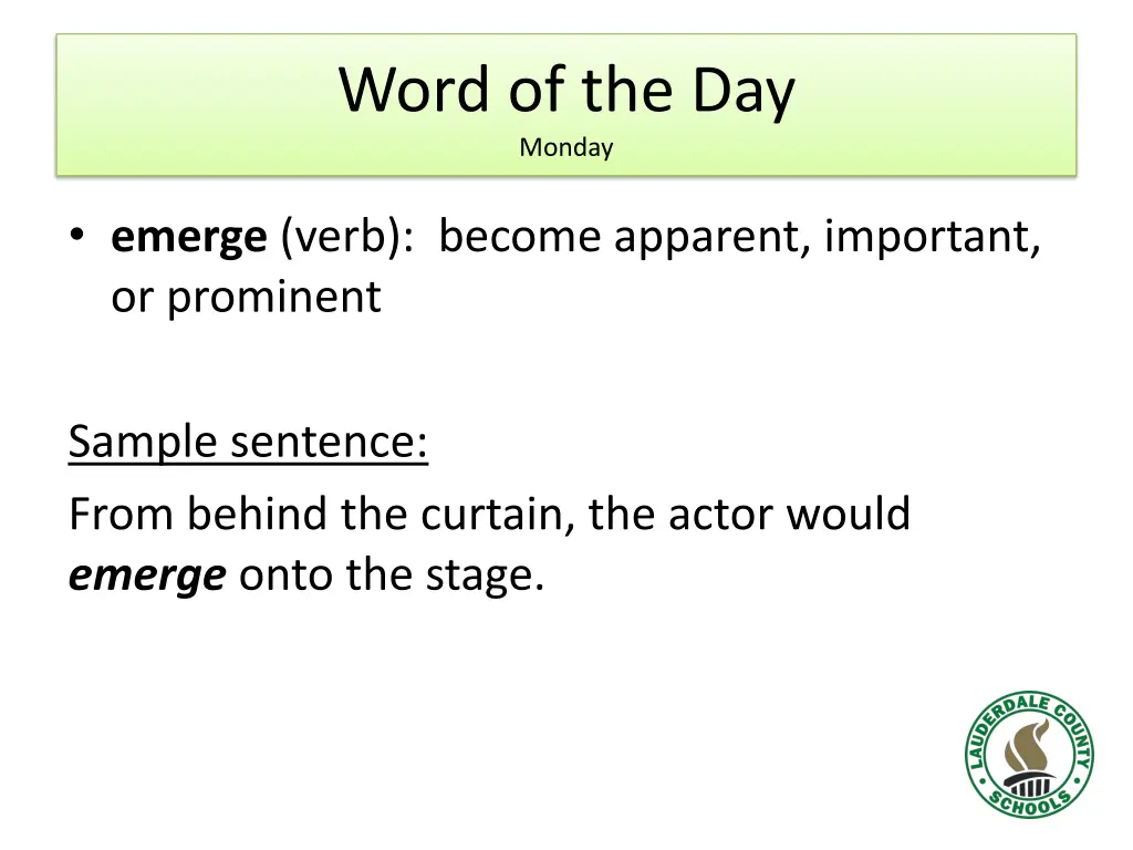 word of the day monday