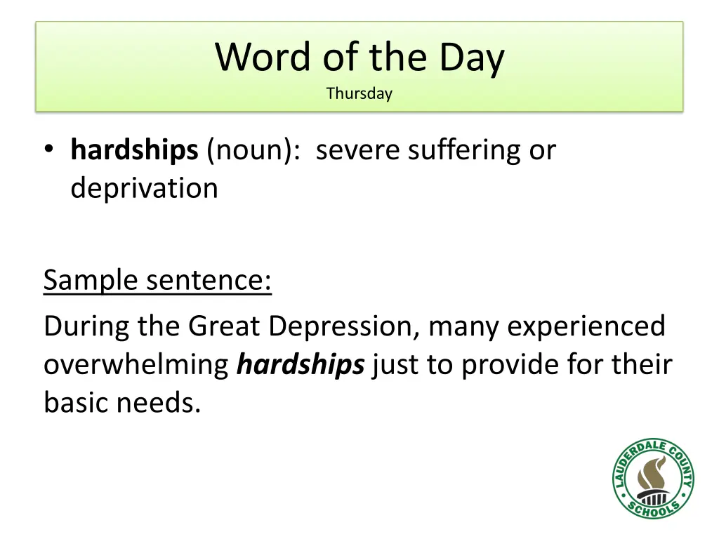 word of the day thursday