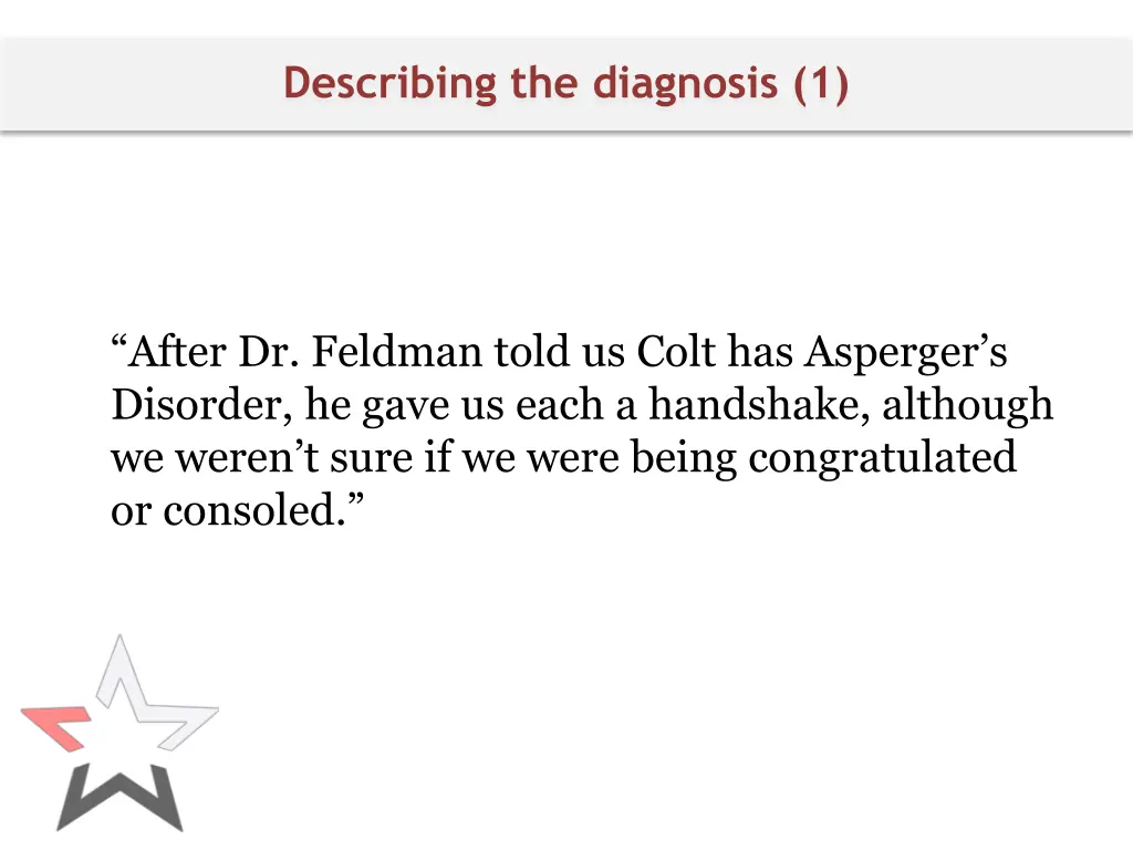 describing the diagnosis 1