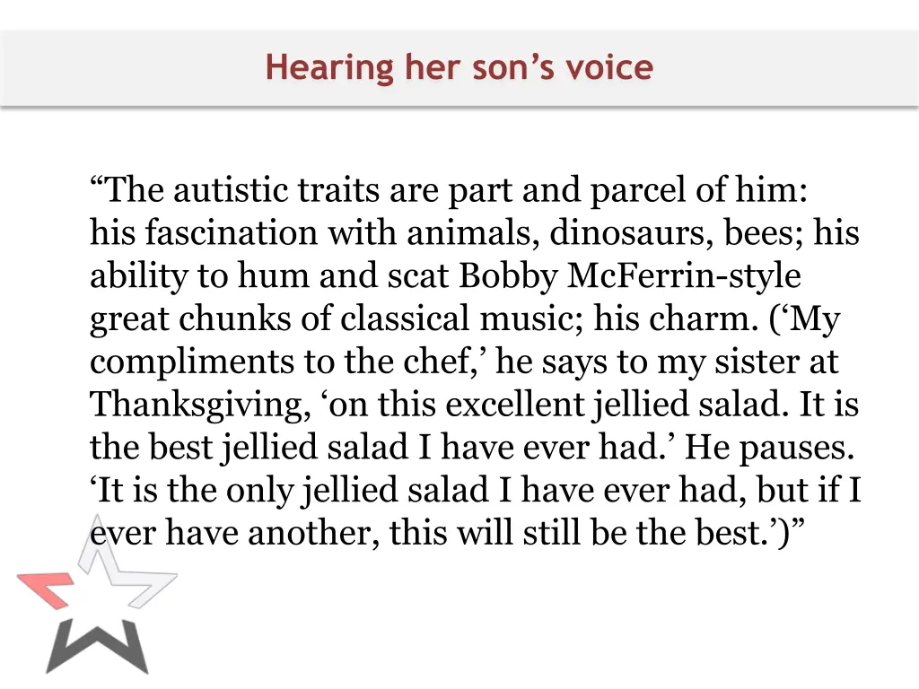 hearing her son s voice