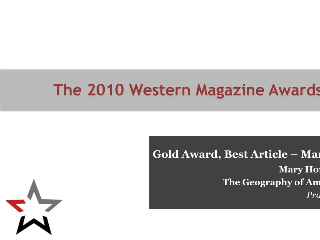 the 2010 western magazine awards