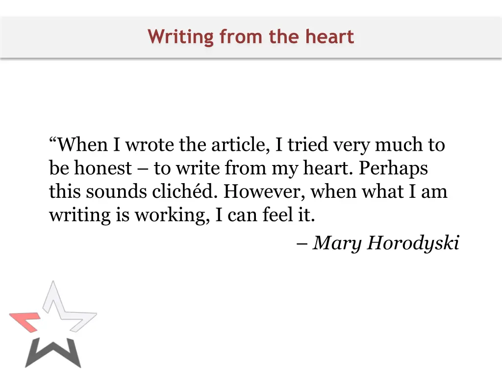 writing from the heart