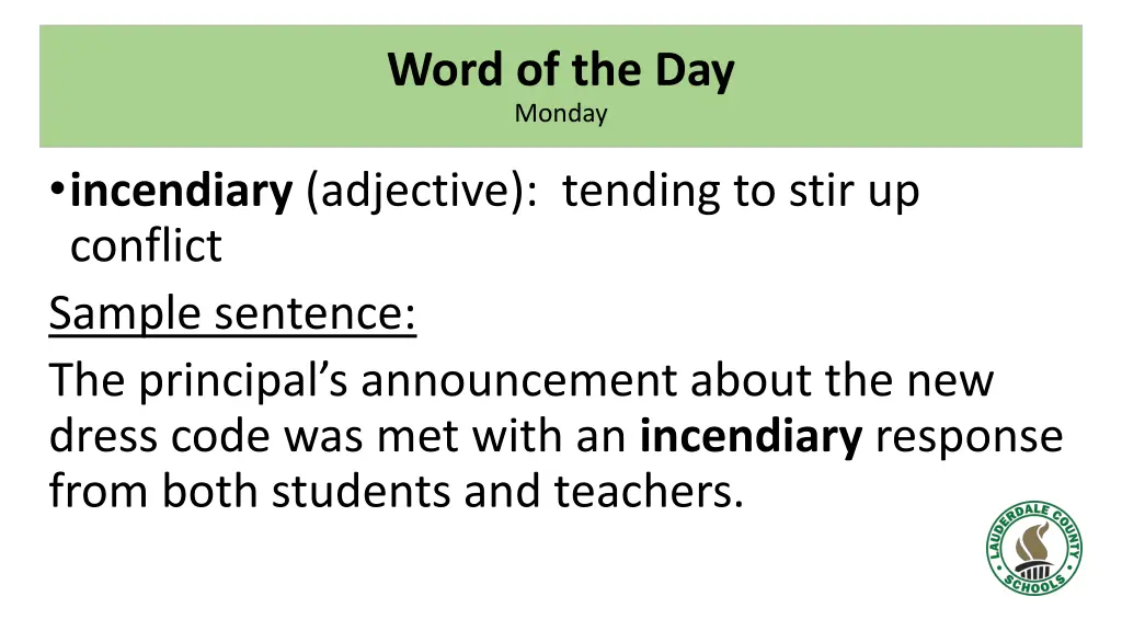 word of the day monday