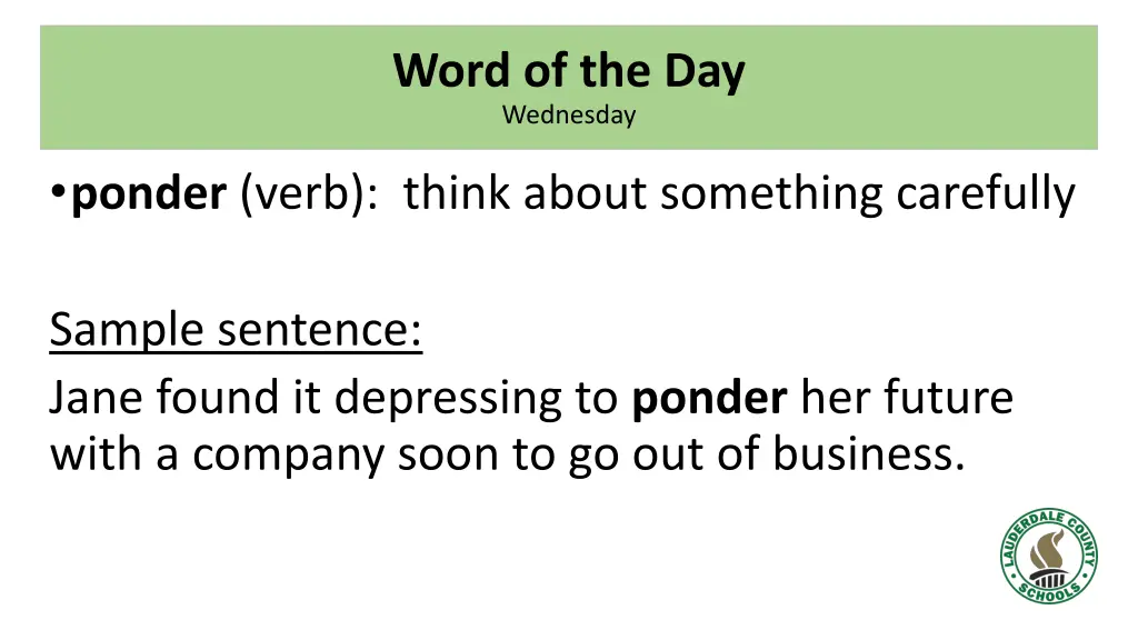 word of the day wednesday