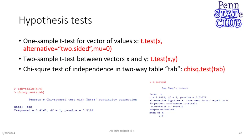 hypothesis tests