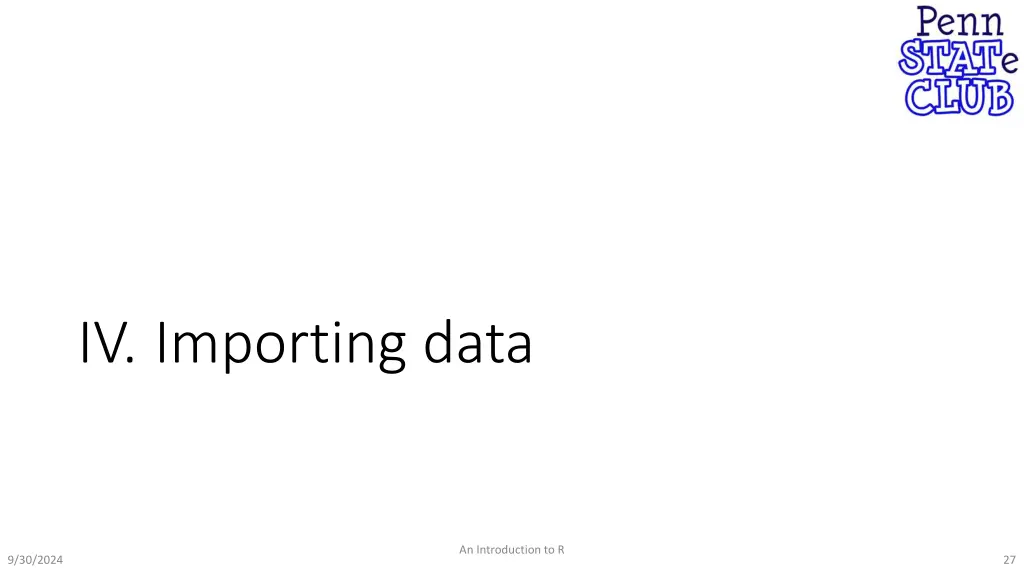 iv importing data