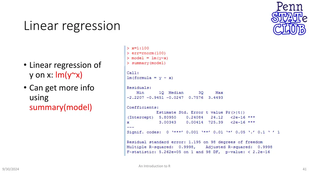 linear regression