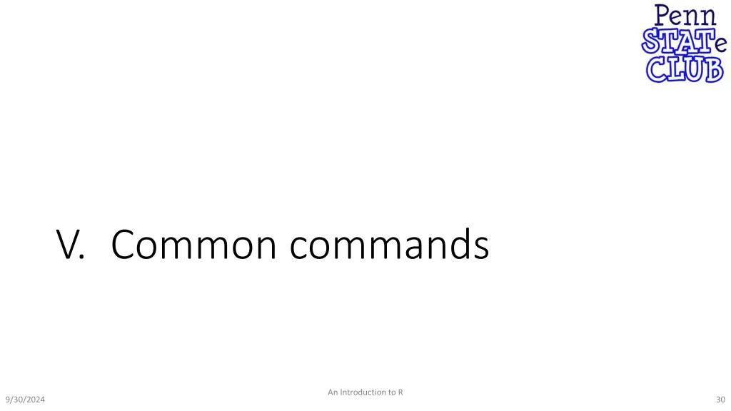 v common commands