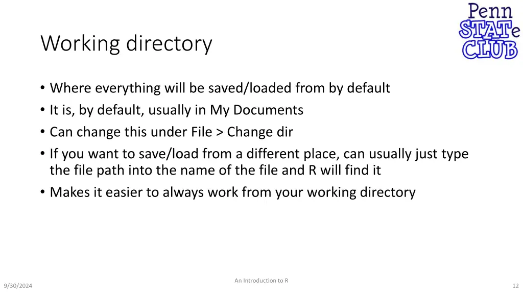 working directory