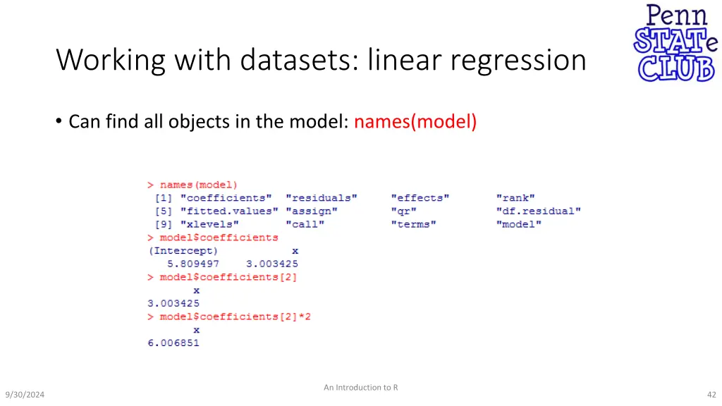 working with datasets linear regression