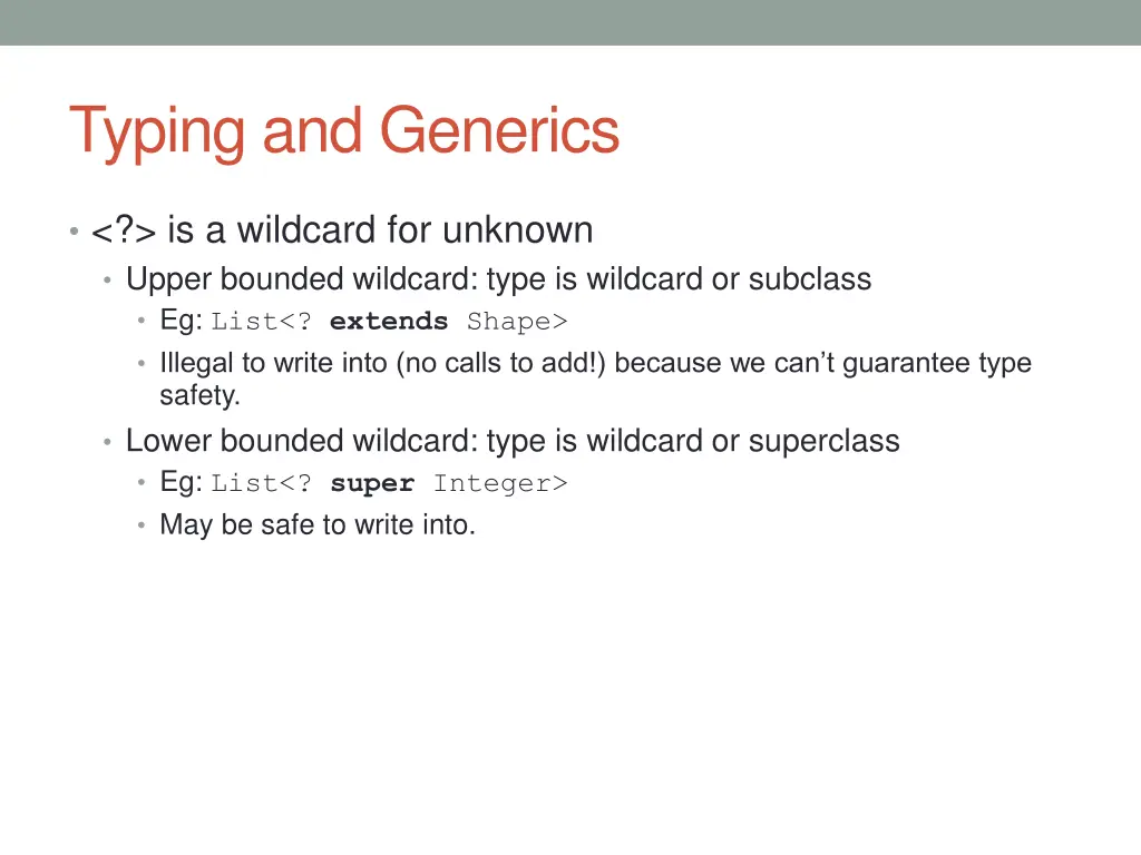 typing and generics