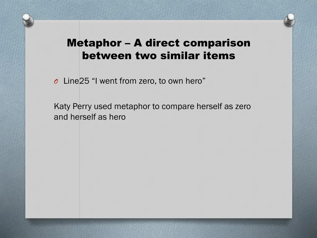 metaphor a direct comparison between two similar