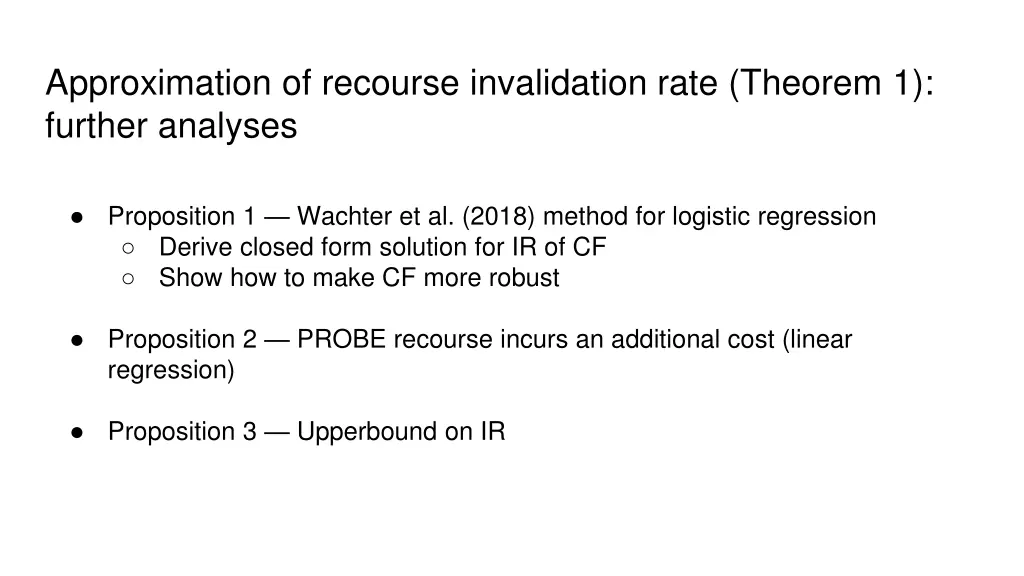 approximation of recourse invalidation rate 1