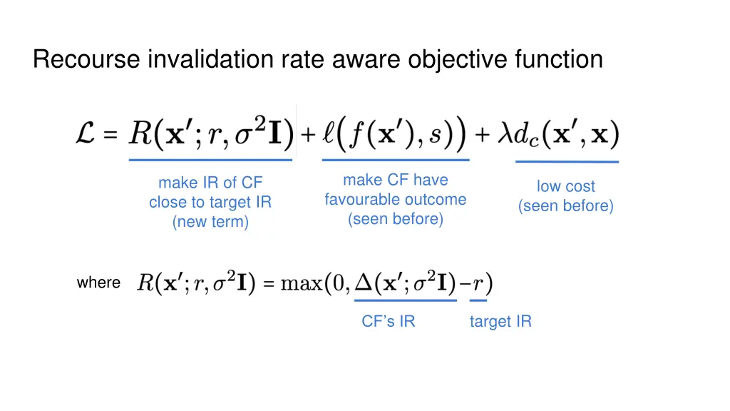 recourse invalidation rate aware objective