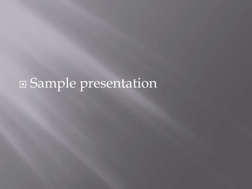 sample presentation