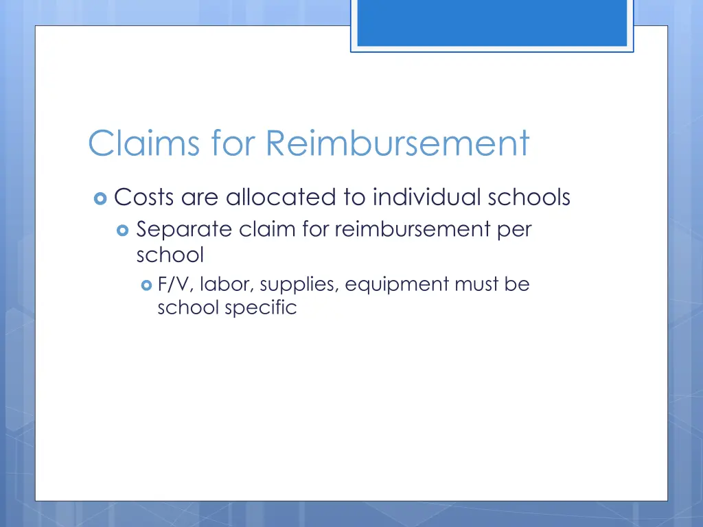 claims for reimbursement