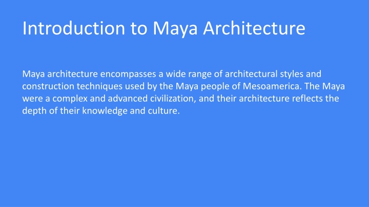 introduction to maya architecture