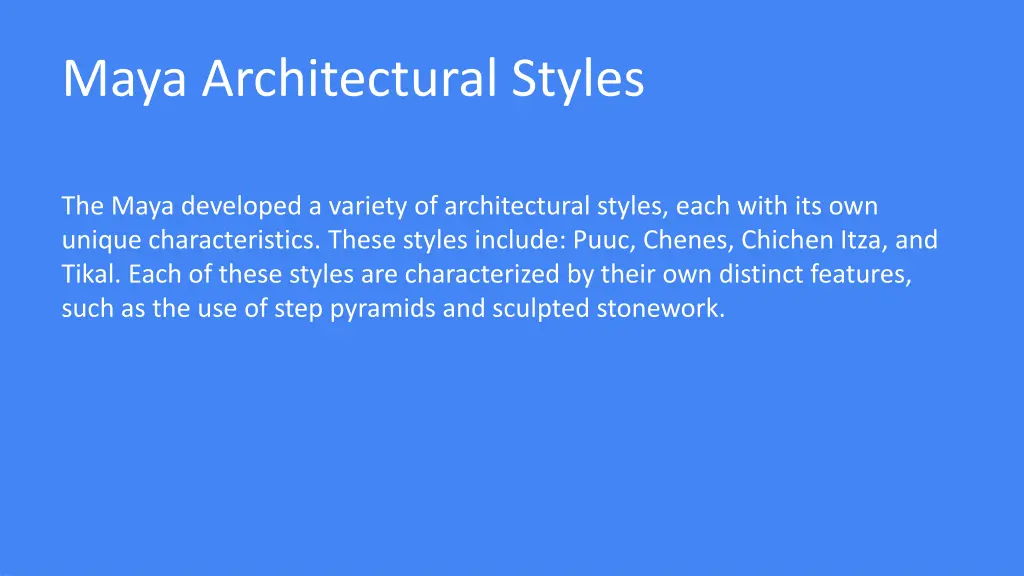 maya architectural styles