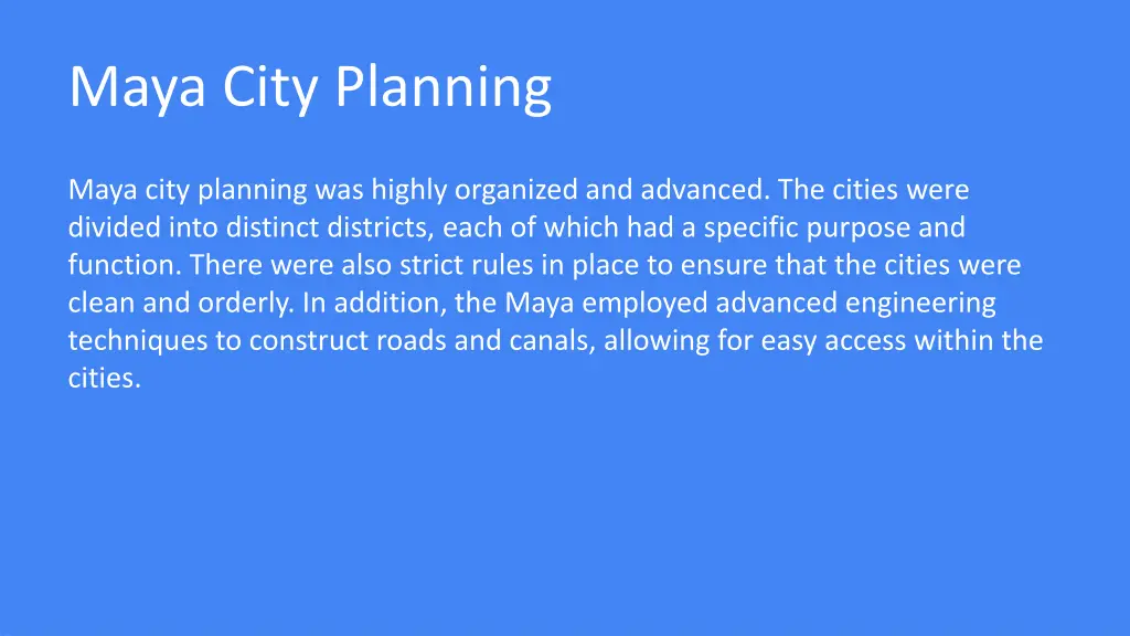 maya city planning