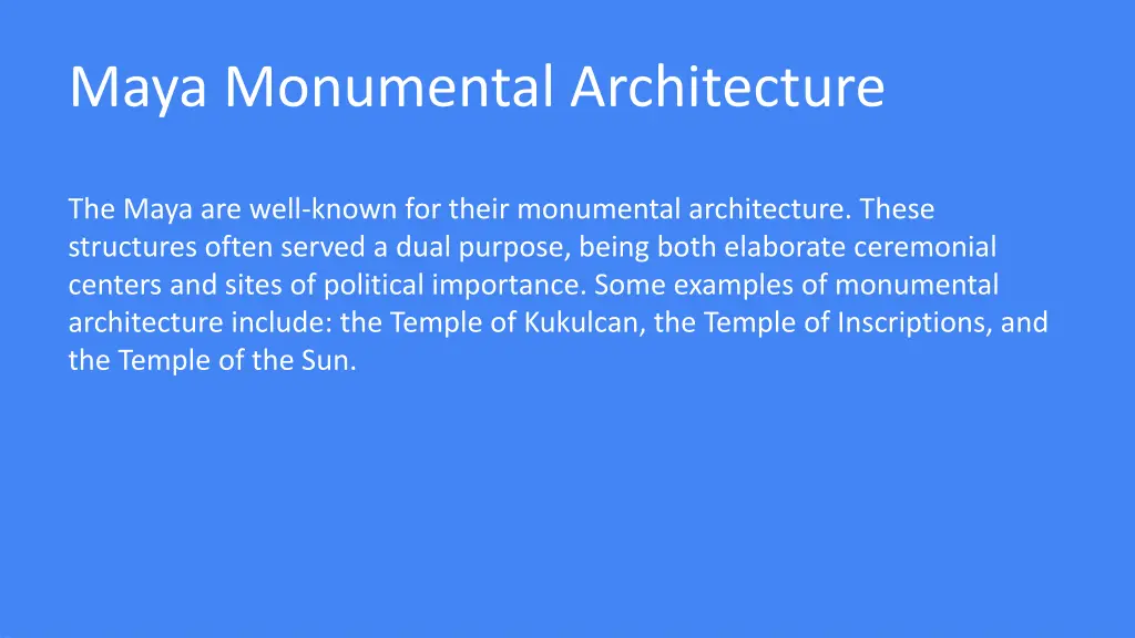 maya monumental architecture