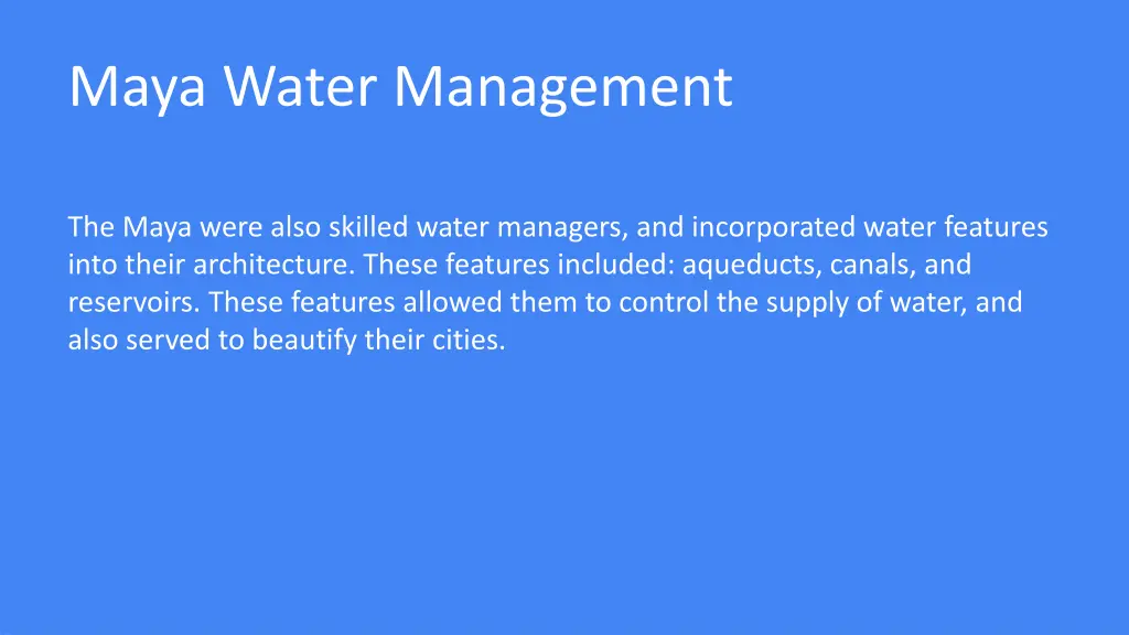 maya water management