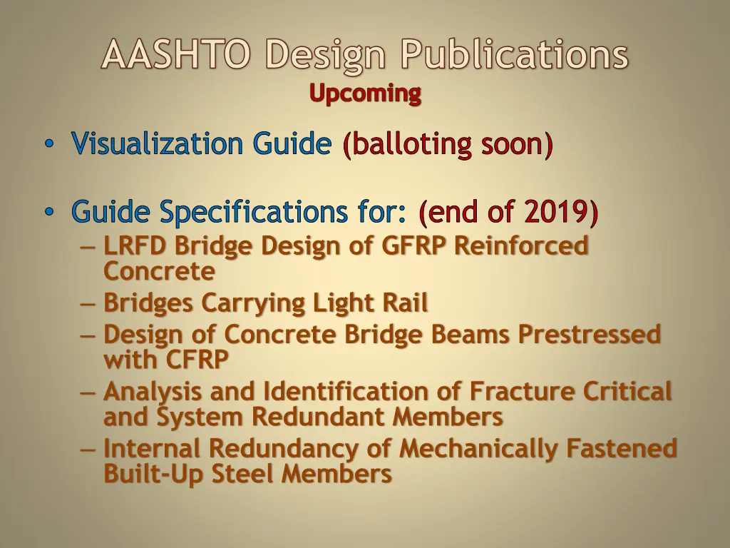 aashto design publications upcoming 1