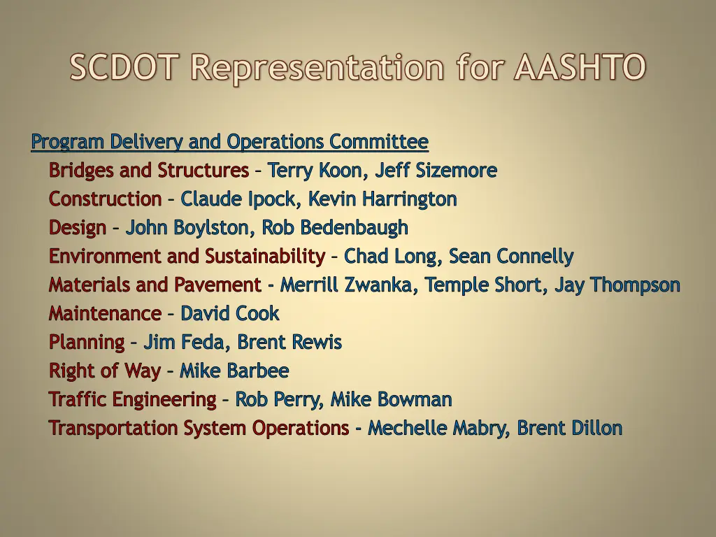 scdot representation for aashto 1