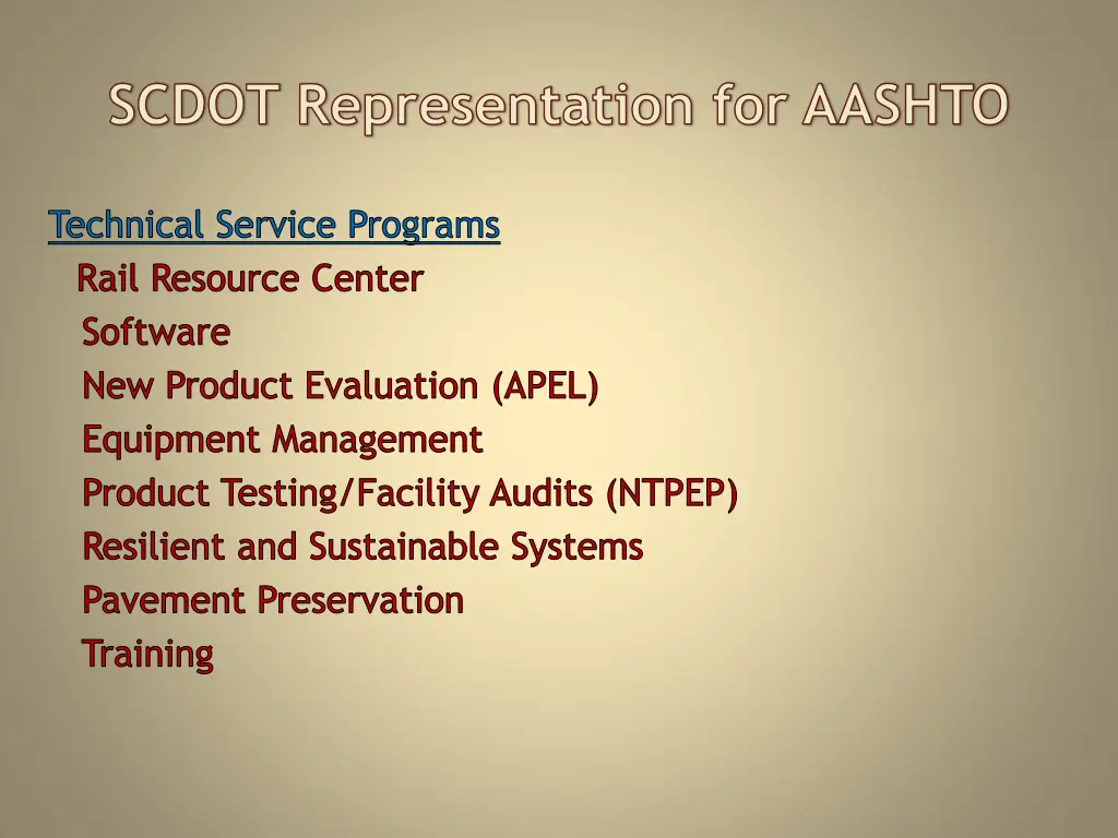 scdot representation for aashto 4