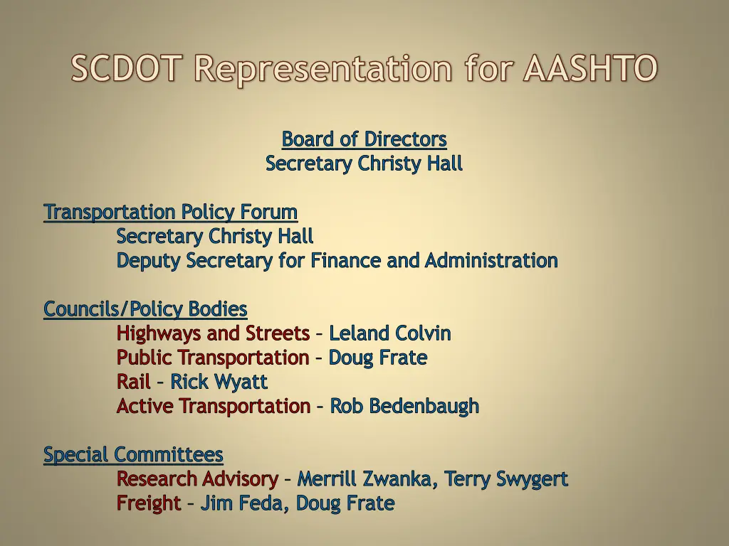 scdot representation for aashto