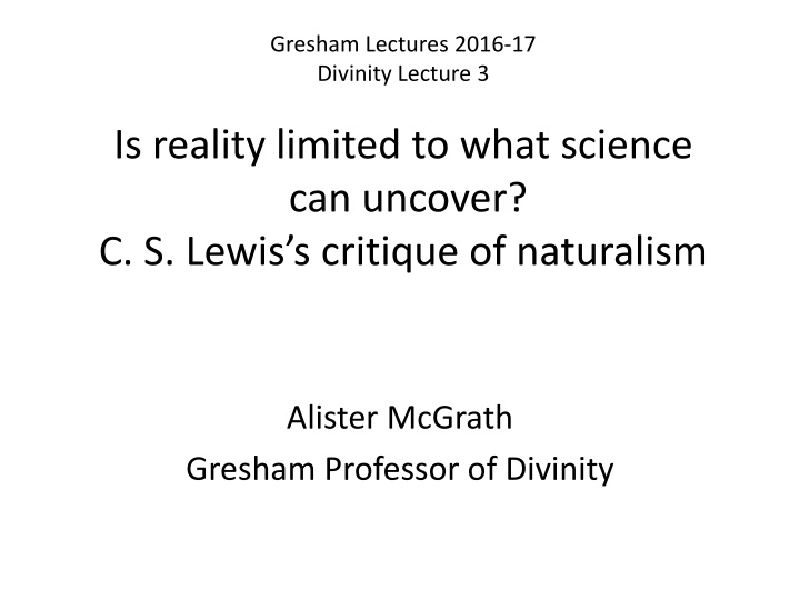 gresham lectures 2016 17 divinity lecture 3