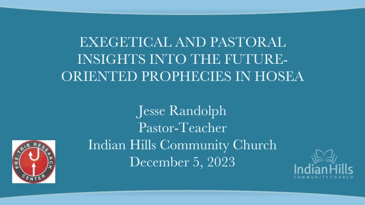 exegetical and pastoral insights into the future