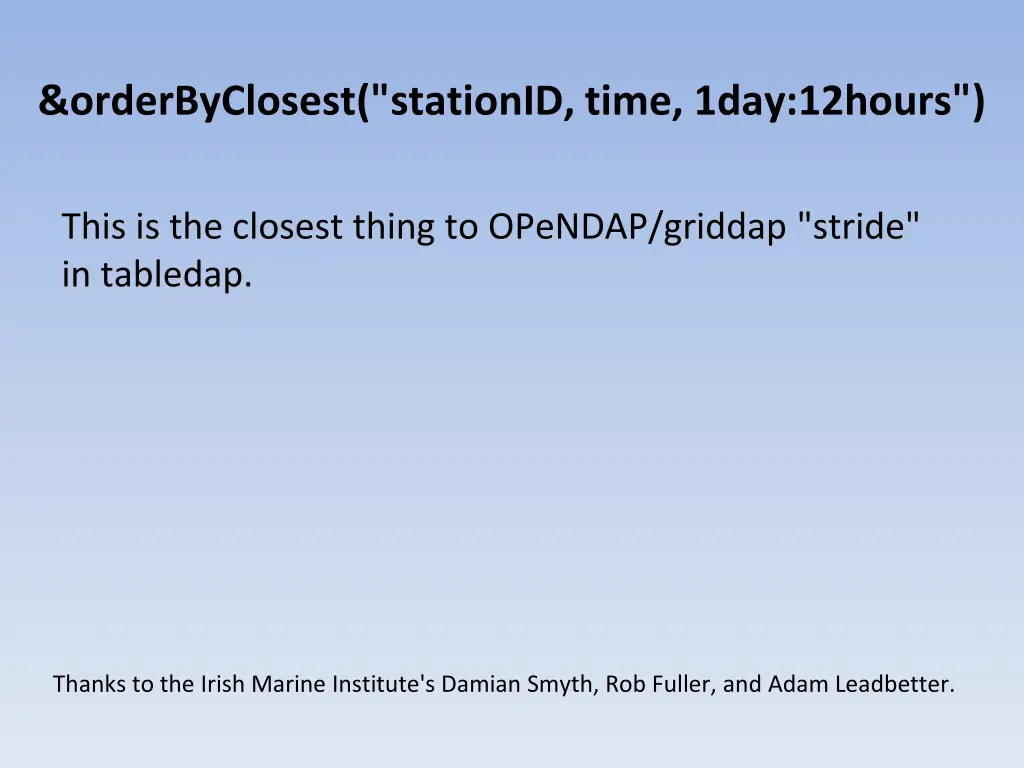 orderbyclosest stationid time 1day 12hours