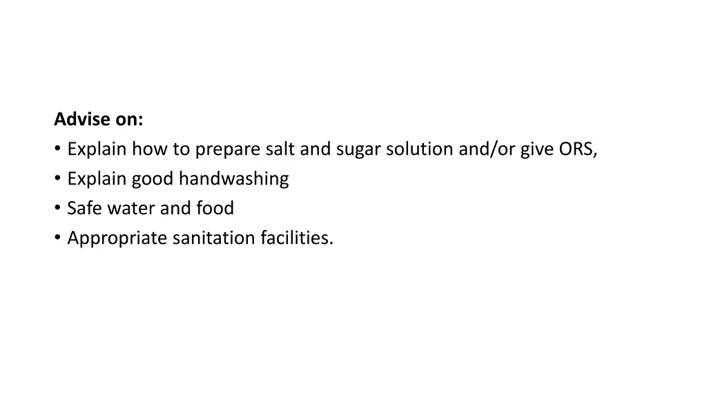 advise on explain how to prepare salt and sugar