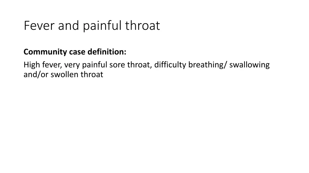 fever and painful throat