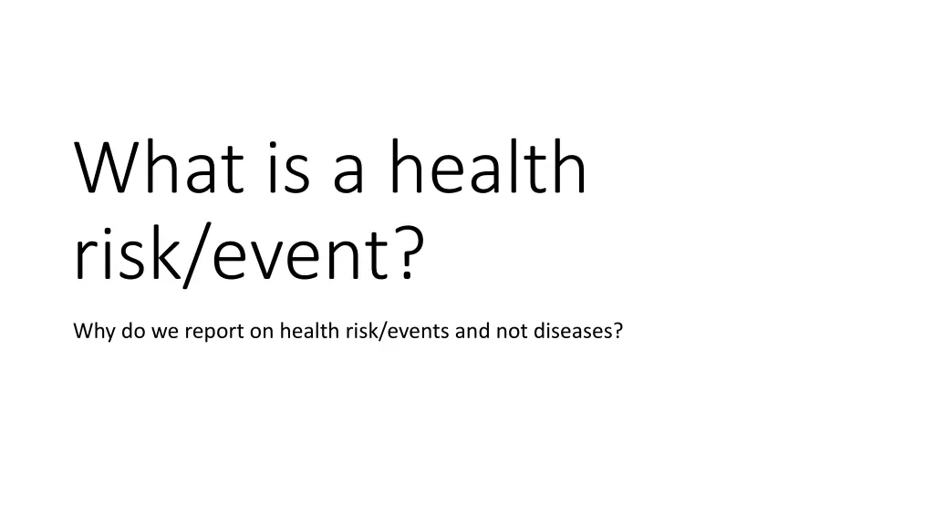 what is a health risk event