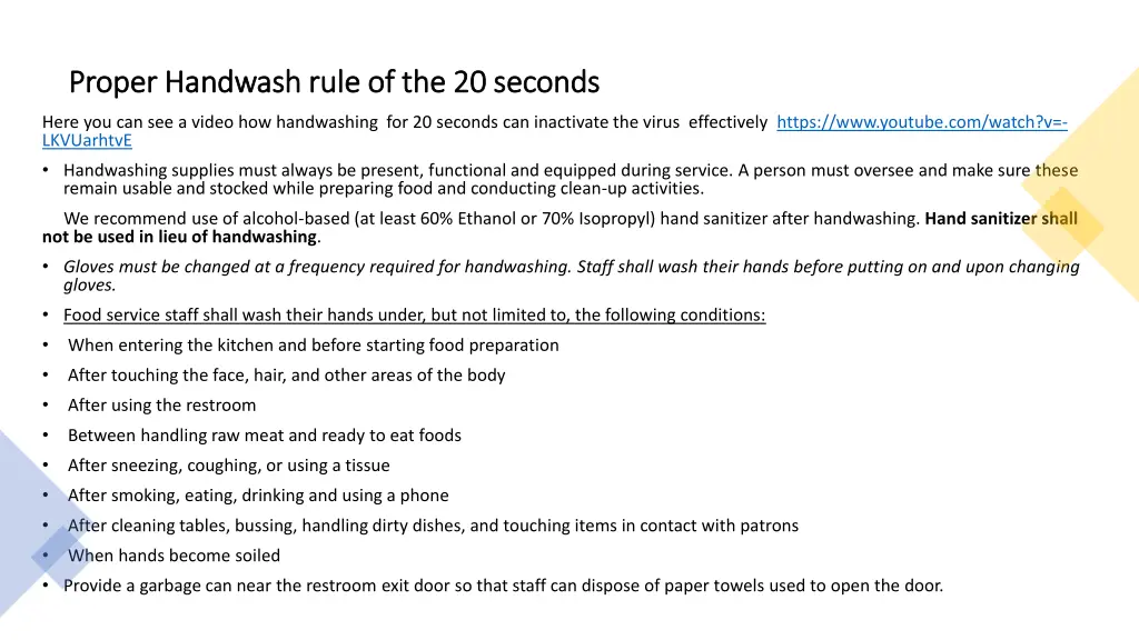 proper handwash rule of the 20 seconds proper