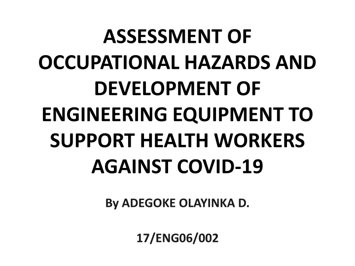 assessment of occupational hazards