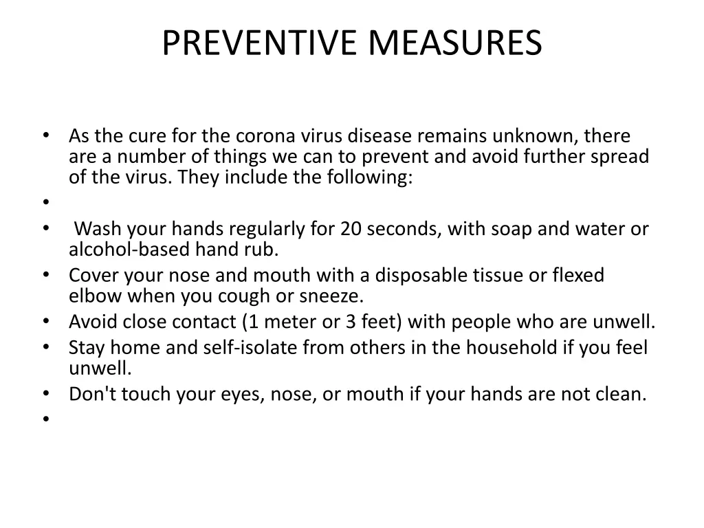 preventive measures