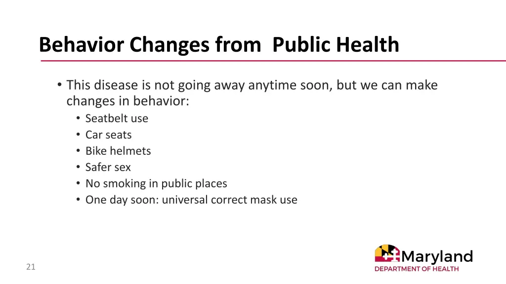 behavior changes from public health