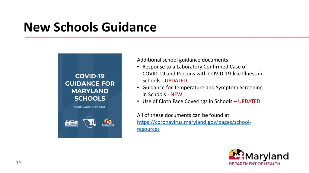 new schools guidance